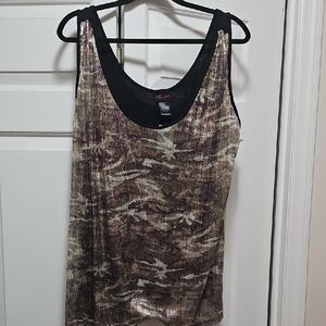 Torrid Black and Gold Shimmer Tank Top